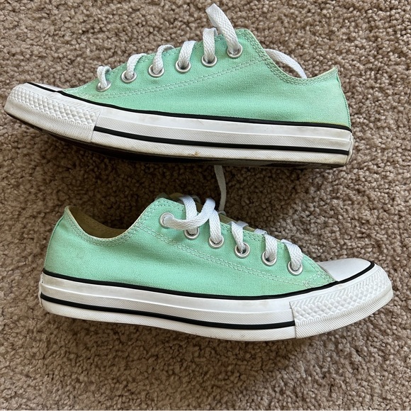 Converse Chuck Taylor All Star Herby Mint Green Canvas Low-Top Sneakers Size 8 - Picture 4 of 11